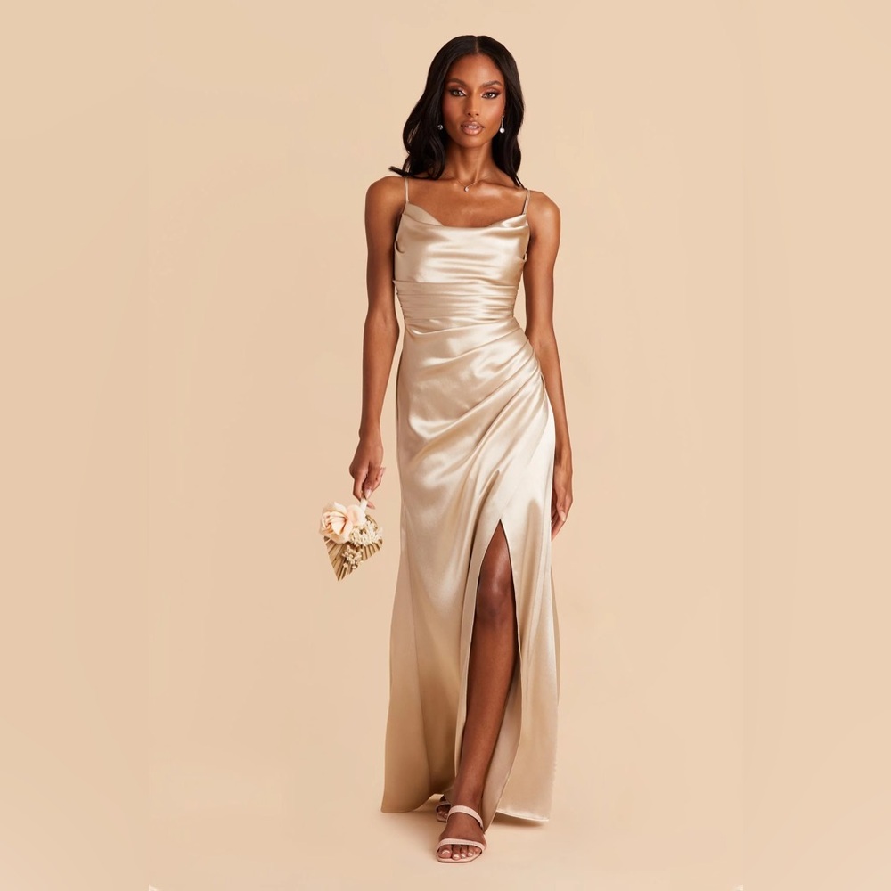 Birdy Grey Lydia Satin Dress - Neutral Champagne